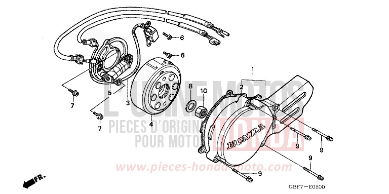 KURBELGEHAEUSEDECKEL, L. (CR85R3,4/RB3,4) von CR85R "Big Wheel" EXTREME RED (R292) von 2004
